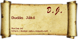 Dudás Jákó névjegykártya